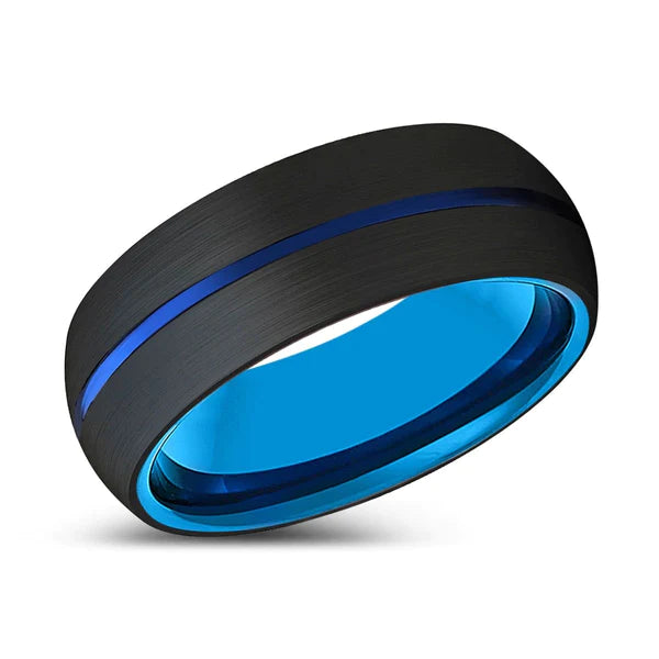 LUNA | Blue Tungsten Rings