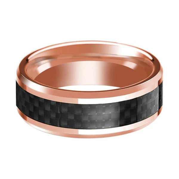 Men's 14k Rose Gold Polished Wedding Bands