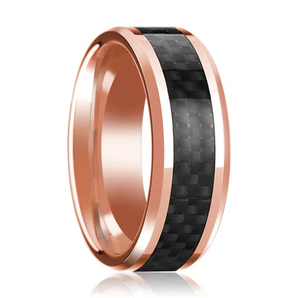 Men's 14k Rose Gold Polished Wedding Band