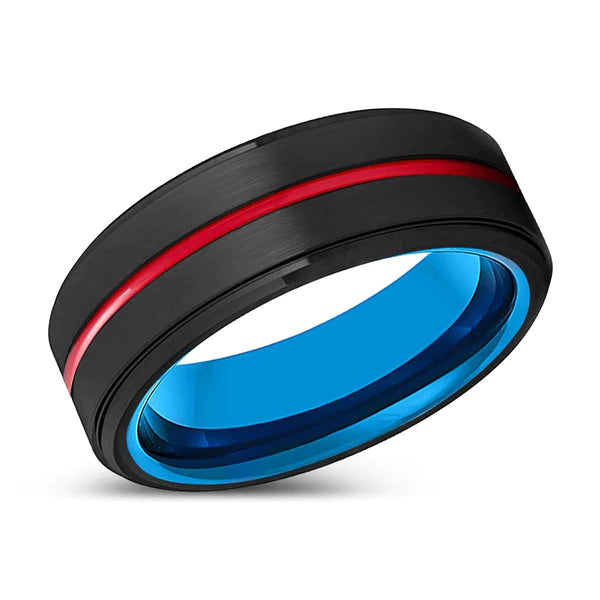STARSOUL | Blue Ring, Black Tungsten Rings