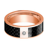 14k Rose Gold Men's Flat Wedding Rings