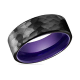 ALLIUM | Purple Ring, Black Tungsten Rings