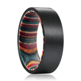 ATLAS | Black Flat Tungsten Ring Multi Color Box