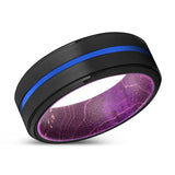 BADGER | Purple Wood, Black Tungsten Rings