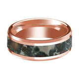 Beveled 14K Rose Gold Men's Wedding Bands