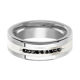 BLACKSTONE | Silver Tungsten Ring