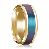 Blue/Purple Color Changing Inlaid Men's Wedding Band