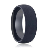 CIMMERIAN | Black Titanium Ring, Shiny, Domed