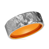 CITRUS | Orange Ring, Silver Titanium Rings