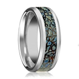 DEVONIAN | Tungsten Ring Blue Dino Bone Inlay