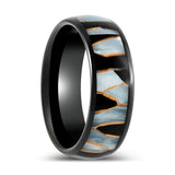 ELITIS | Black Tungsten Ring with Capiz, Black Resin