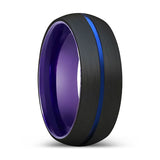 ERALDO | Purple Ring, Black Tungsten Ring, Blue Groove, Domed