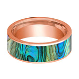 Flat 14k Rose Gold Men's Wedding Bands