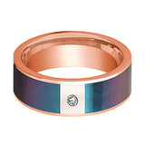 Flat 14k Rose Gold Wedding Band for Mens