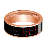 Flat Polished 14k Rose Gold Men's Wedding Bands