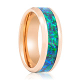 FUROR | Tungsten Ring Green Opal Inlay