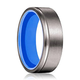 GENIE | Blue Ring, Gunmetal Tungsten Offset Groove