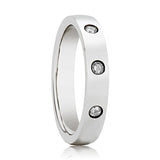 ISABELLA | Womens Tungsten Ring, 3 Diamond Setting, Domed