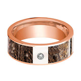 KRON | Brown Dinosaur Bone Inlay 14k Rose Gold with Diamond