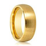 LEONANTUS | Gold Tungsten Ring, Brushed, Domed