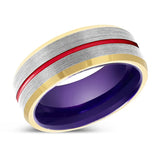 LYNX | Purple Ring, Silver Tungsten Rings