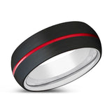 MACHO | Silver Ring, Black Tungsten Ring