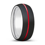 MACHO | Silver Ring, Black Tungsten Ring