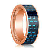 Men's 14k Rose Gold Flat Wedding Band