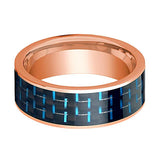 Men's 14k Rose Gold Flat Wedding Bands