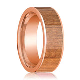 Men's 14k Rose Gold Flat Wedding Band