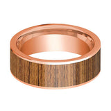 Men's 14k Rose Gold Flat Wedding Bands