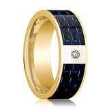 Men's 14k Yellow Gold & Diamond Wedding Bands