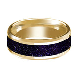 Men's Beveled 14k Yellow Gold Wedding Band