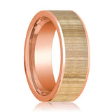 Men's Flat 14k Rose Gold Wedding Band