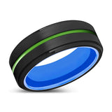 METAIRIE | Blue Ring, Black Tungsten Rings