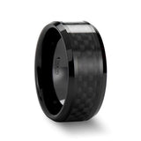 ONYX | Ceramic Ring Black Carbon Fiber Inlay