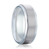 REBELLION | Silver Titanium Ring, Spinner Wedding Band