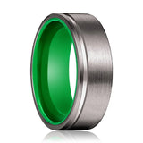 RIBBET | Green Ring, Gunmetal Tungsten Offset Groove