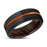 SASKATOON | Wenge Wood, Black Tungsten Rings