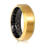 Shiny Polished Gold Tungsten Men's Wedding Band