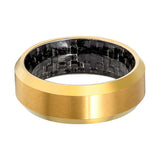 Shiny Polished Gold Tungsten Men's Wedding Bands