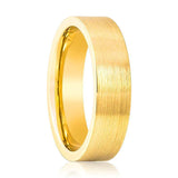 SLENDER | Gold Tungsten Ring, Brushed, Flat