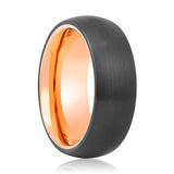 STARSKY | Rose Gold Tungsten Ring Black Domed