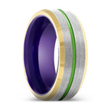 TEMPLAR | Purple Ring, Silver Tungsten Ring