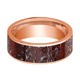 14k Rose Gold Red Dinosaur Bone Inlay Ring