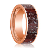 TYRA | 14k Rose Gold Red Dinosaur Bone Inlay Ring