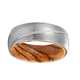 UMBER | Bocote Wood, Silver Damascus Steel, Domed