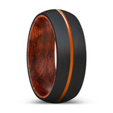 VATALITY | Snake Wood, Black Tungsten Ring, Orange Groove, Domed