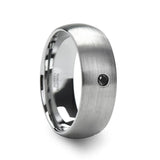 VAYU | Tungsten Ring Black Diamond in Center