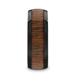 WALLACE | Black Ceramic Ring, Black Walnut Wood Inlay, Domed